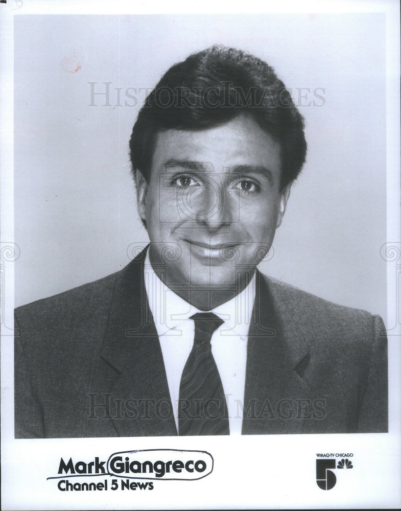 1986 Press Photo Channel 5 Chicago Sports Anchor Mark Giangreco - Historic Images