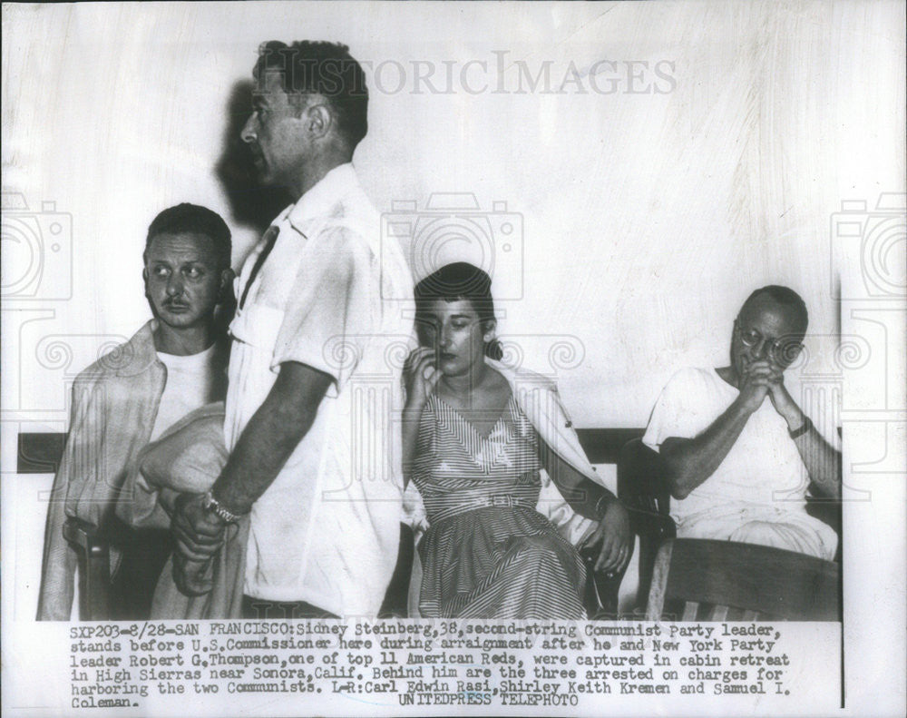 1953 Press Photo American Communist Leader Sidney Steinberg Arraigned - Historic Images