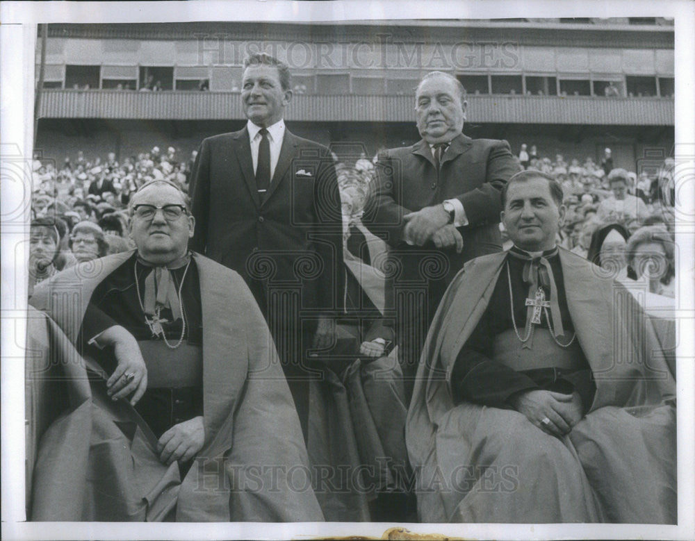 1966 Press Photo Archbishop John P Cody,Gov Otto Keerner,Mayor R Daley,Bishop - Historic Images