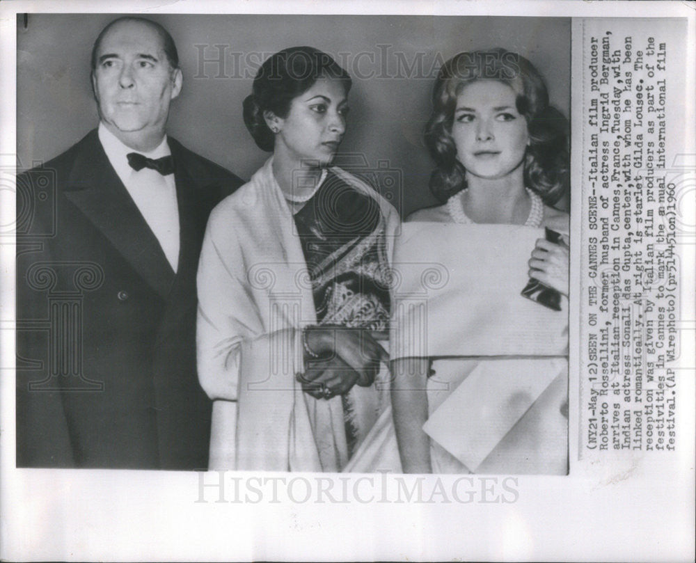 1960 Press Photo Roberto Rossellin, Italian film producer with Sonali das Gupta, - Historic Images