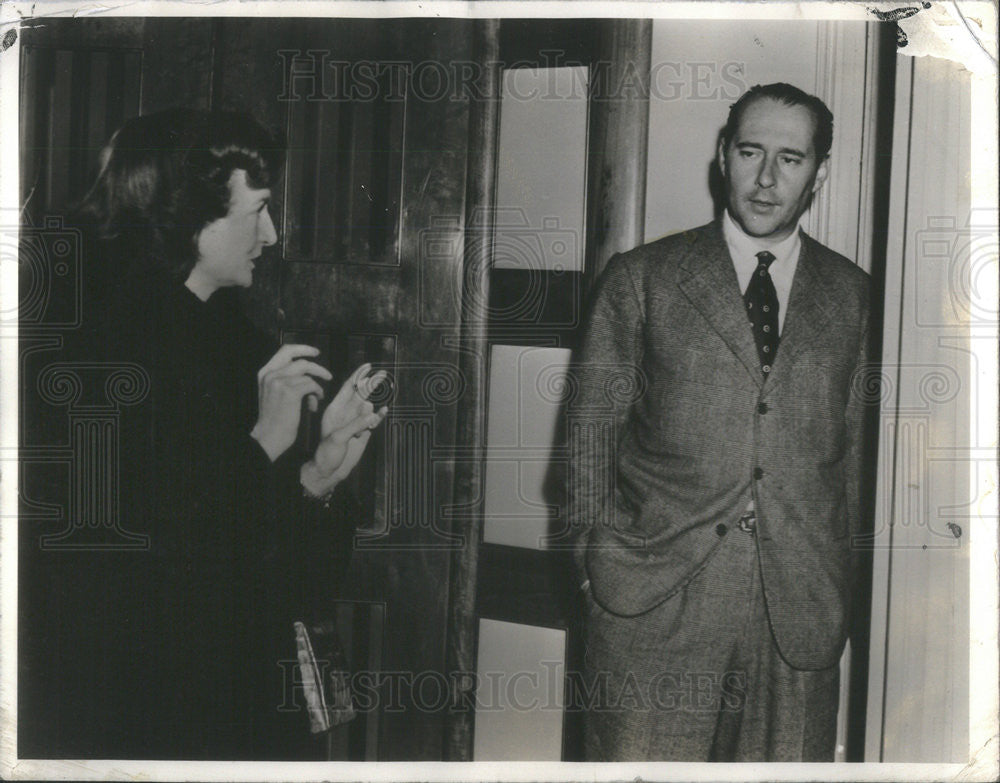 1950 Press Photo Roberto  Rossellini and Marella de Marchis. - Historic Images