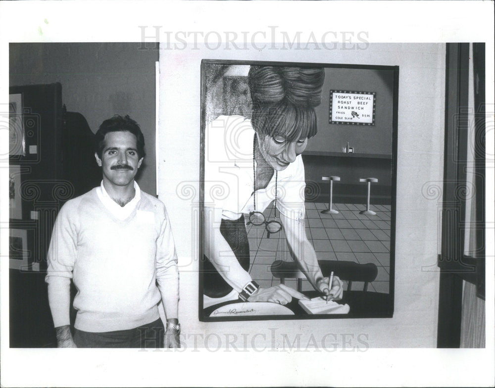 1985 Press Photo James rousonelos oil painting condiments - Historic Images