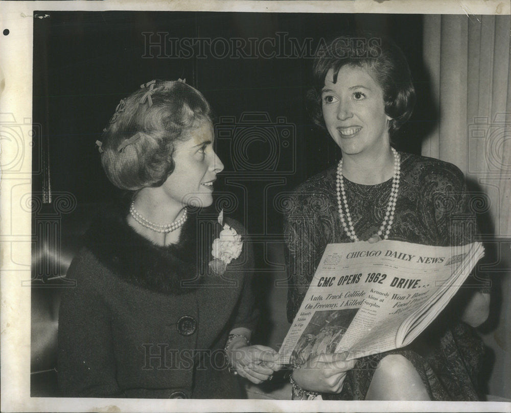 1962 Press Photo Mrs. John Runnells Mrs. Richard Needham Lake Forest Women - Historic Images