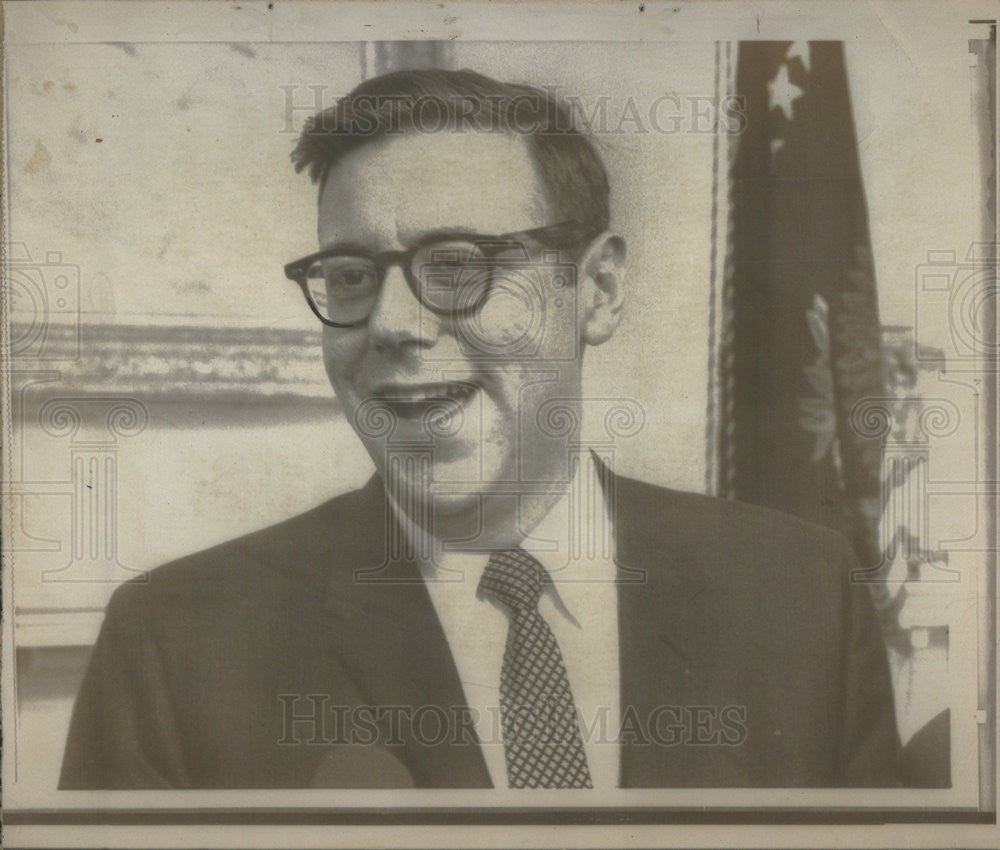 1968 Press Photo Arthur M okun chair of Council of Economic Advisors - Historic Images