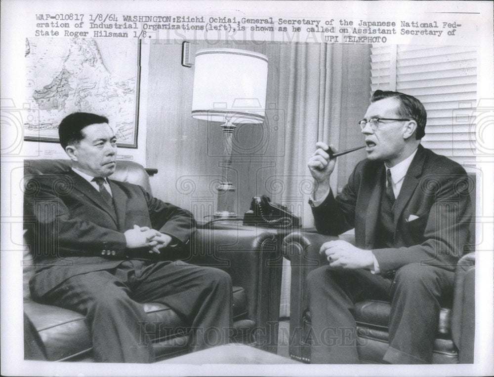 1964 Press Photo Eiichi Ochial, and Assist Secy of State  Roger Hilsman - Historic Images