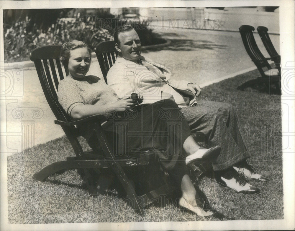 1935 Press Photo John O&#39;Connell Jr And His Wife Vacation In Bermuda - Historic Images