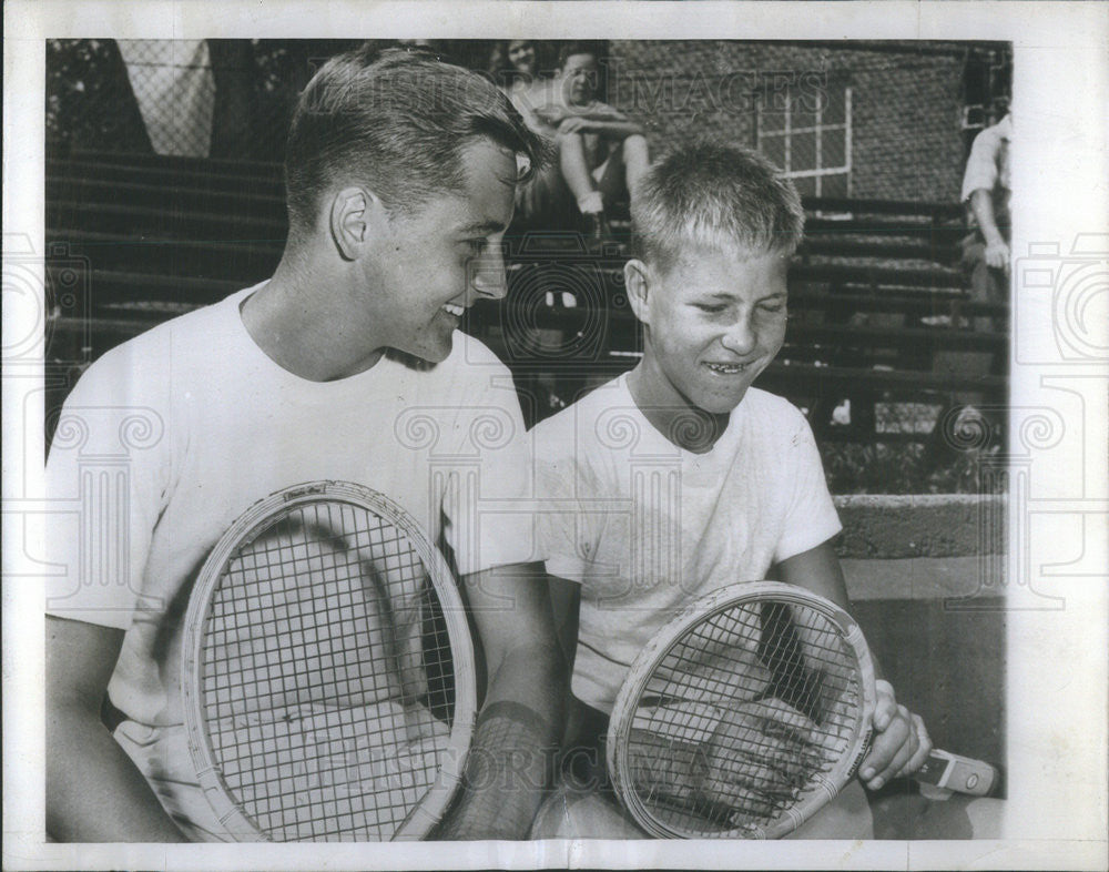 Press Photo Richard Mouledous George Gentry National Boys Tennis Championship - Historic Images