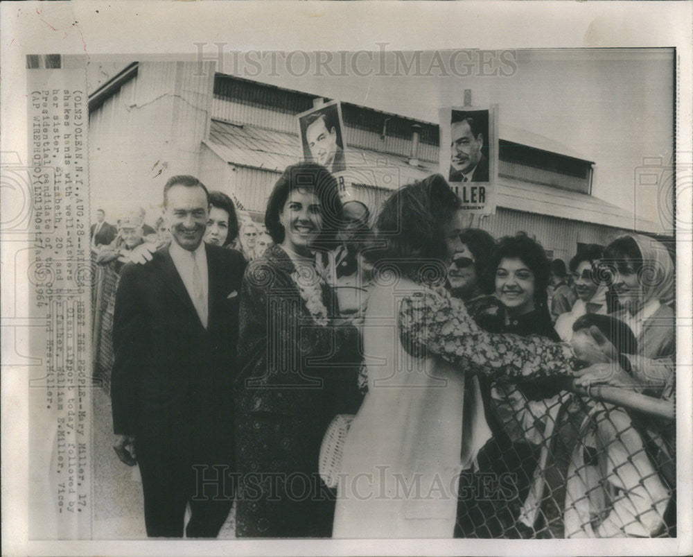 1964 Press Photo Mary Miller Olean Airport Elizabeth William E. Miller GOP - Historic Images