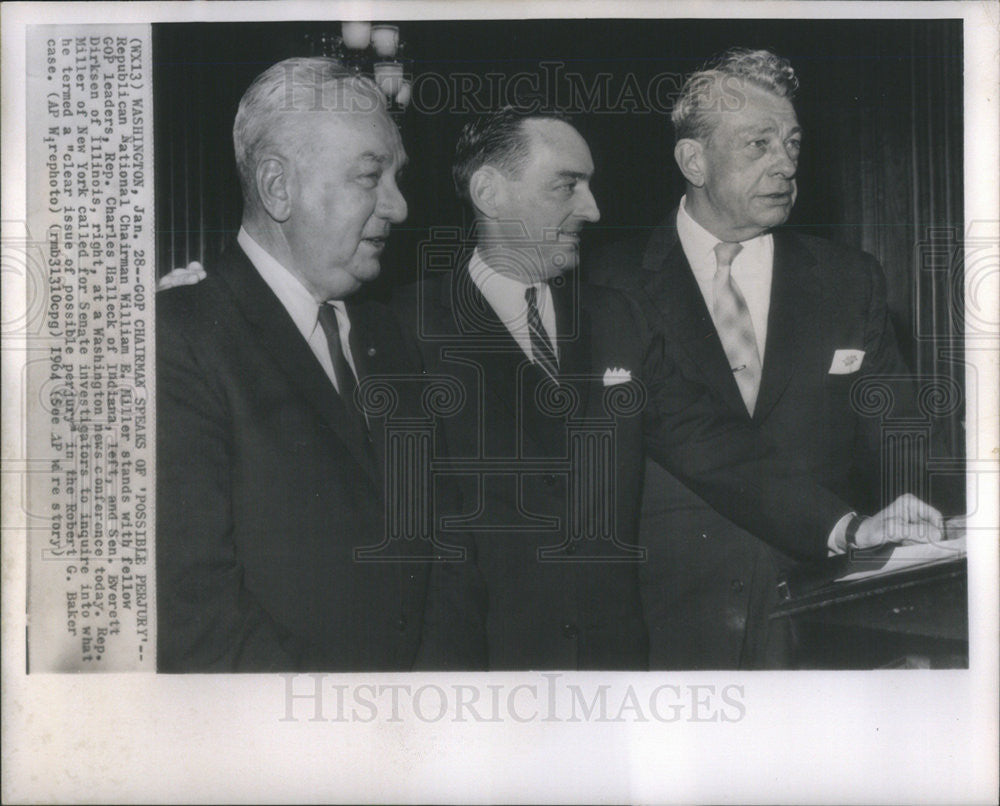 1964 Press Photo Republican National Chairman William MIller GOP Leaders - Historic Images