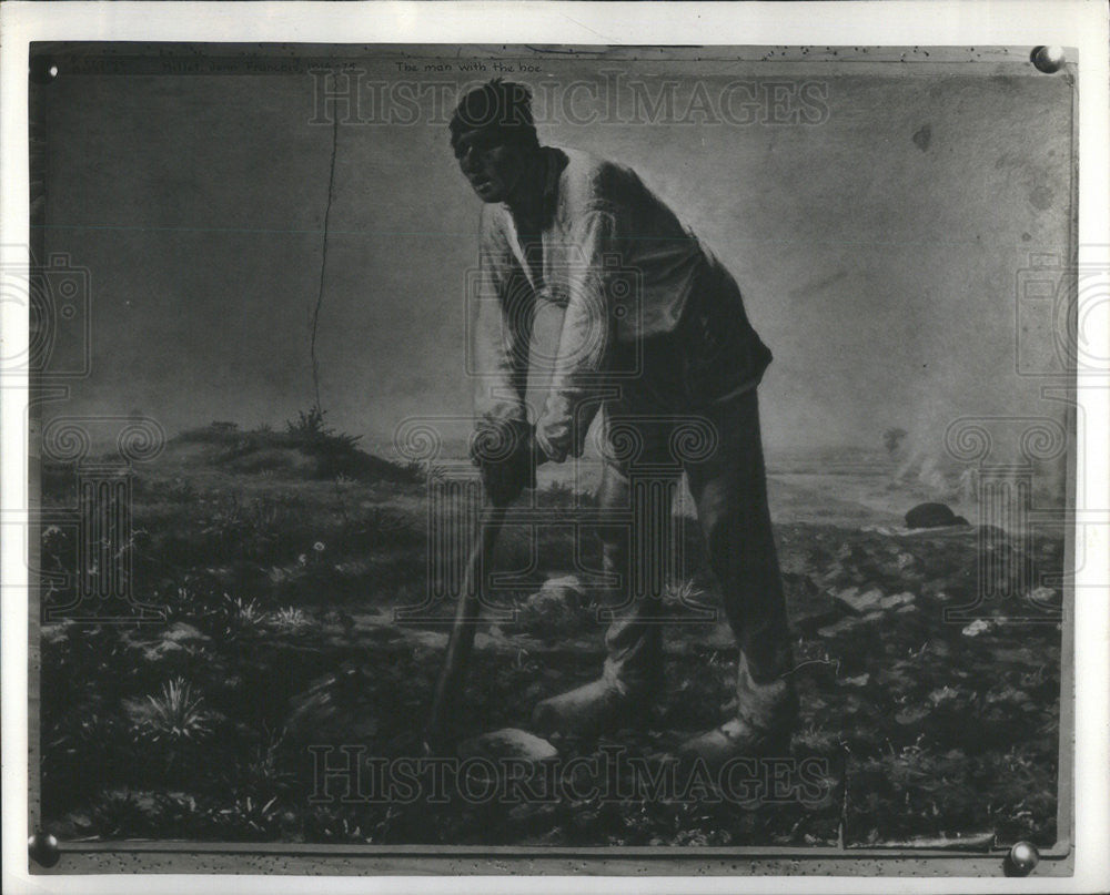 Press Photo Artist Jean-Francois Millet Painting Man With the Hoe - Historic Images