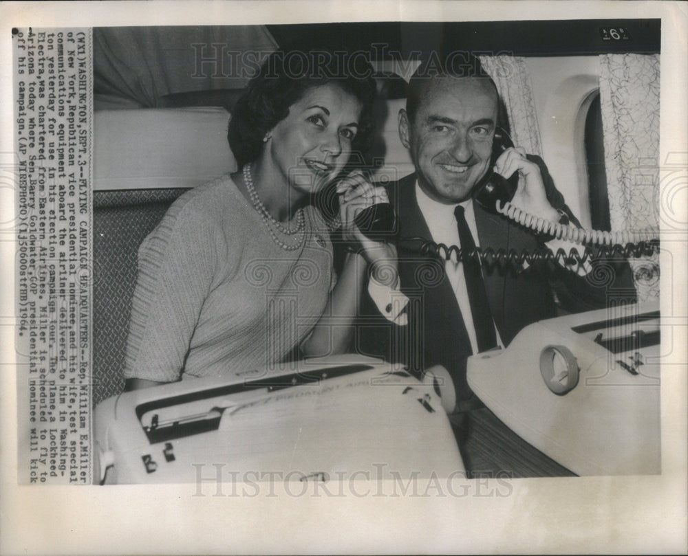 1964 Press Photo Rep. William E. Miller, Republican Vice Presidential Nominee - Historic Images