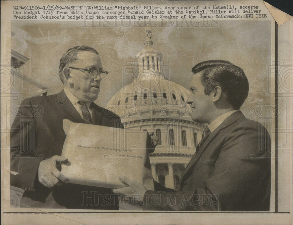 19669 Press Photo William &quot;FishBait&quot; Miller &amp; Ronald Geisler,House Messenger - Historic Images