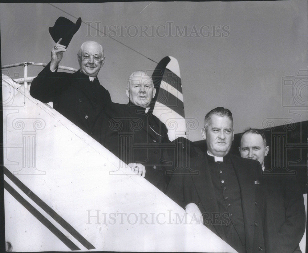 1954 Press Photo Cardinal Stritch Archbishop William O&#39;Brien Msgr. George Casey - Historic Images