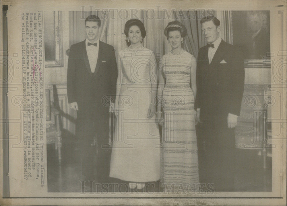 1967 Press Photo British Princess Alexandra &amp; Husband Angus Ogilvy &amp; L Johnson - Historic Images