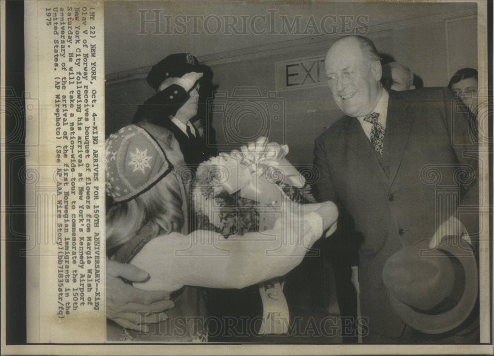 1975 Press Photo King Olav V/Norway/Margie Walsh - Historic Images