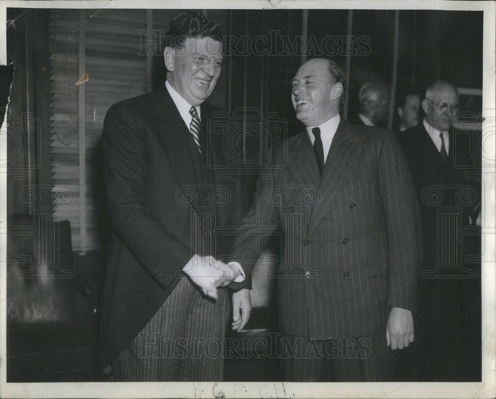 1939 Press Photo Mayor Edward J. Kelly Chicago Crown Prince Olav Norway - Historic Images