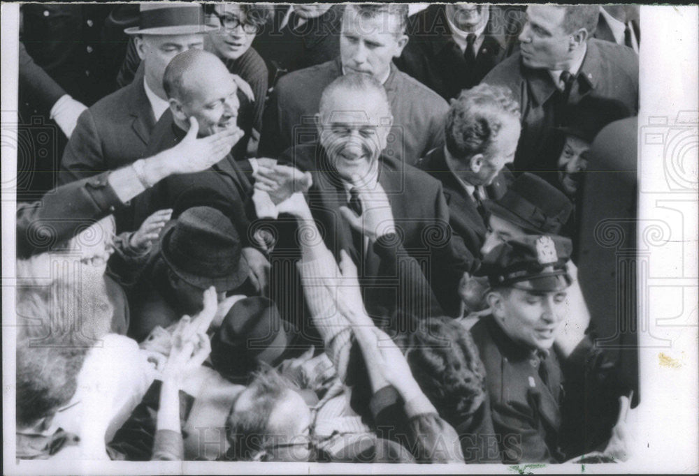 1966 Press Photo President Lyndon B. Johnson Campaigns For Frank O&#39;Connor - Historic Images