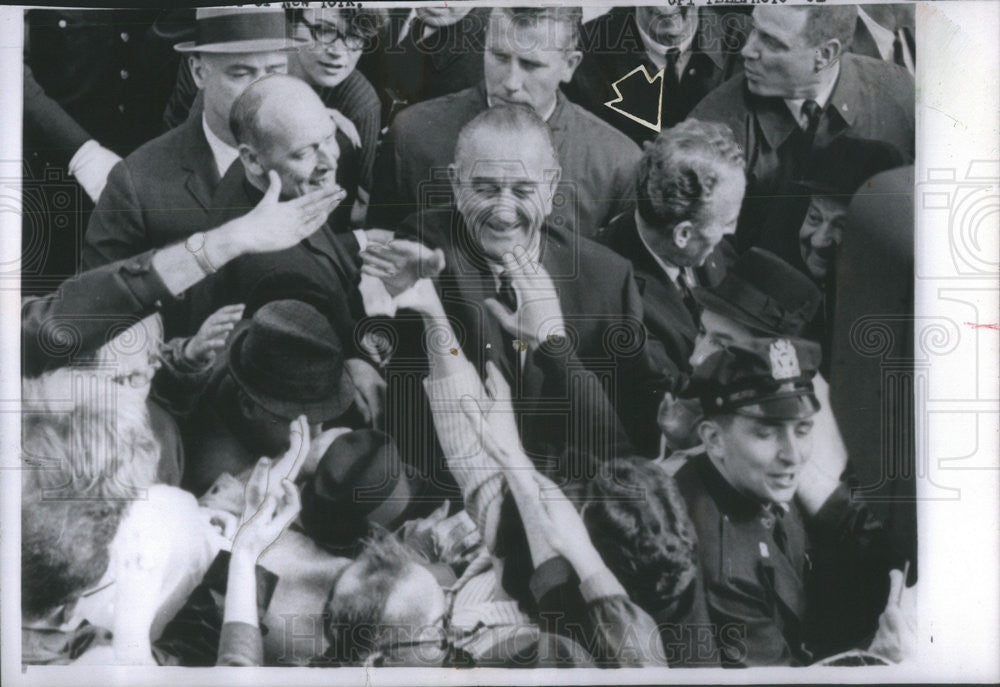 1966 Press Photo President Lyndon B. Johnson Campaigns For Frank O&#39;Connor - Historic Images