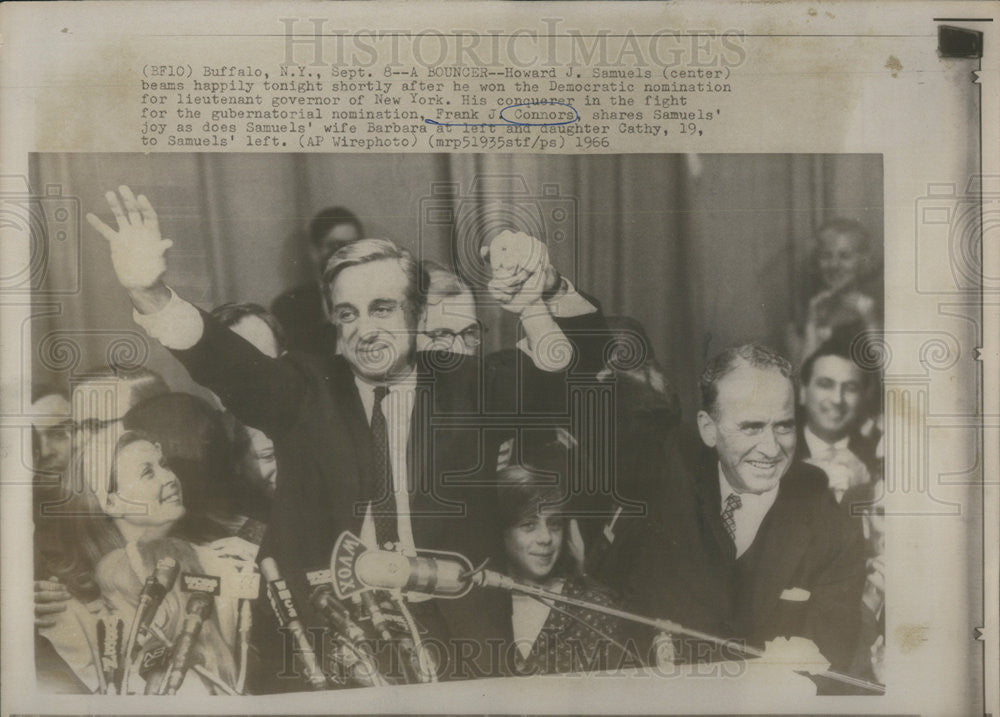 1966 Press Photo Democrats Howard J. Samuels &amp; Family &amp; Frank O&#39;Connors - Historic Images