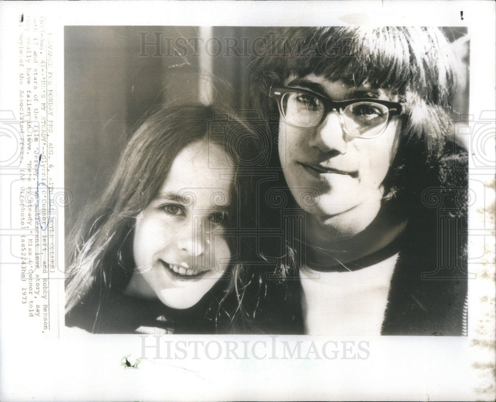 1973 Press Photo Glynnis O&#39;Connor and Robby Benson &quot;Jeremy&quot; - Historic Images