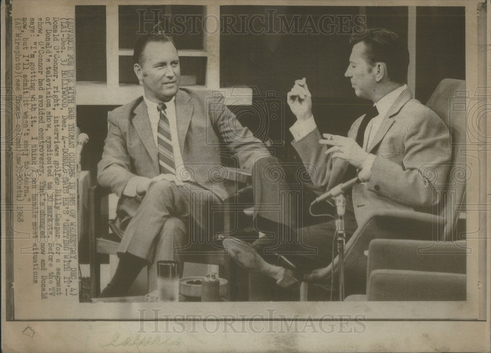 1968 Press Photo Donald O&#39;Connor/Actor/Singer/Dancer/Billy Casper/Golfer - Historic Images