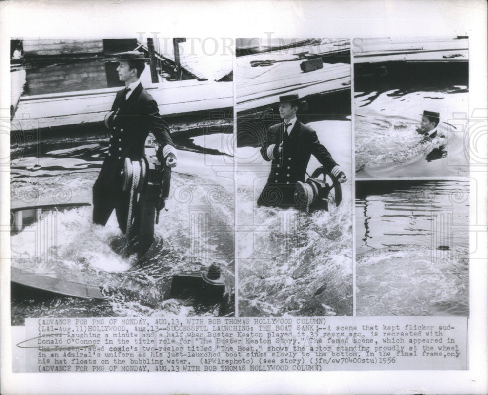 1956 Press Photo Donald O&#39;Connor from the scene of the movie &quot;The Boat&quot; - Historic Images