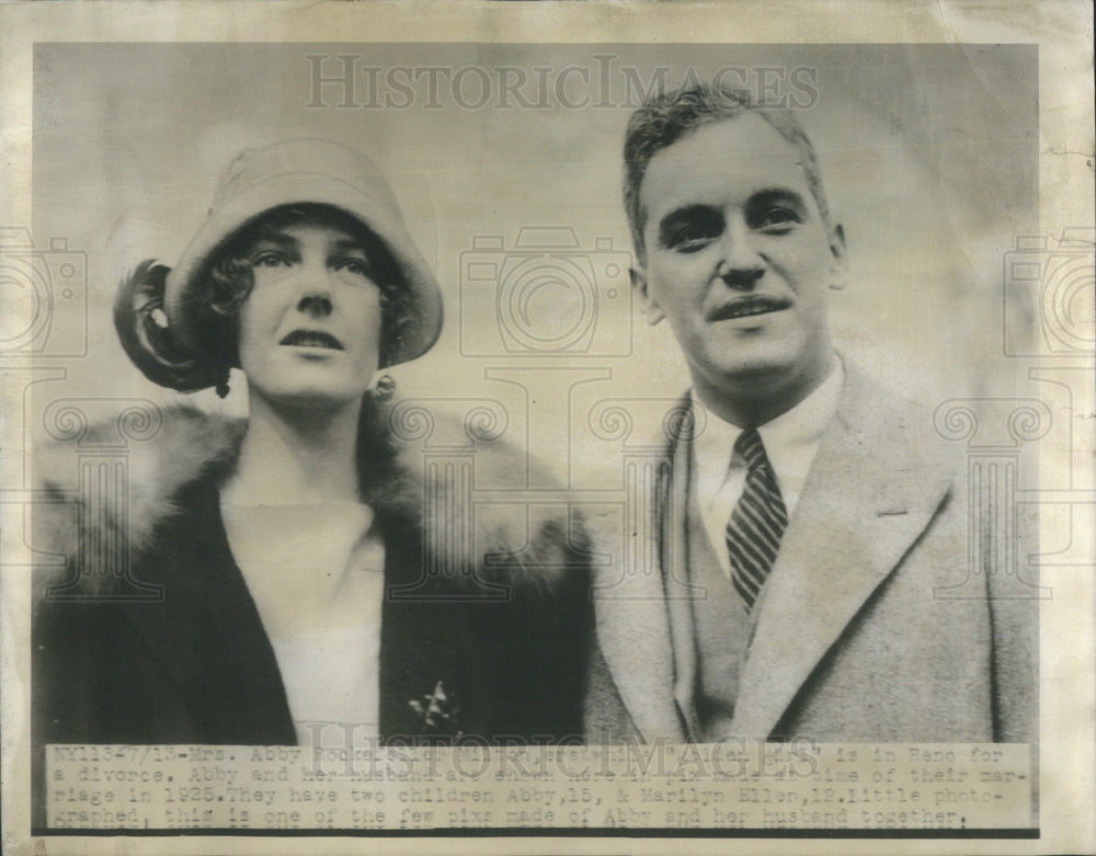 1925 Press Photo Mrs Abby Rockefeller &amp; former husband Milton in Reno for divorce - Historic Images