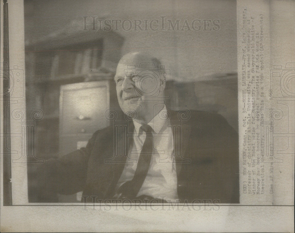 1968 Press Photo Prof Lars Onsager winner of the Nobel Prize for chemistry - Historic Images