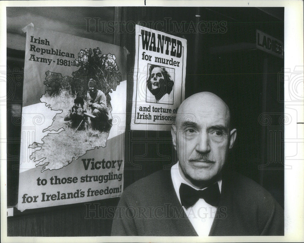 1985 Press Photo Frank O&#39;Neill President Padric Pearse Club Irish Rebel - Historic Images