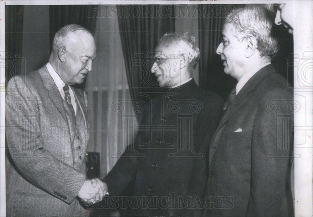 1954 Press Photo President Eisenhower Dr. Sarvepalli Radhakrishnan India - Historic Images