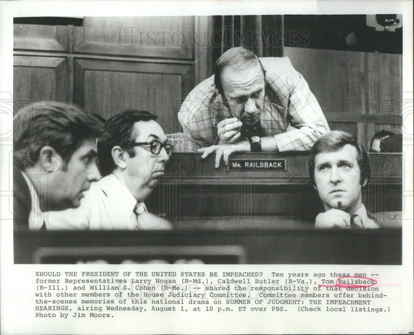 1984 Press Photo Rep. Larry Hogan Caldwell Butler Tom Railsback Willia ...