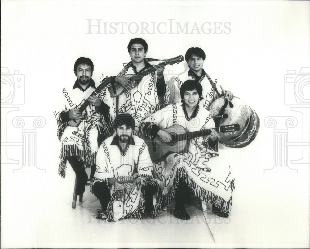 1986 Press Photo Raices del Ande South American Folk Music Group Band - Historic Images
