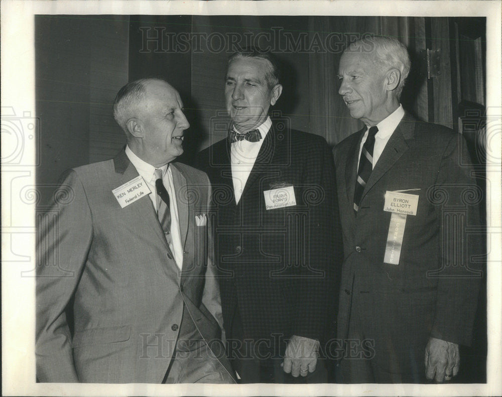 1964 Press Photo Executives Kenneth Merley, G. Frank Purvis Jr. &amp; Byron Elliott - Historic Images