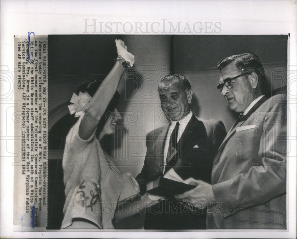 1964 Press Photo President Johnson and Mrs. Virginia Mae Browa - Historic Images