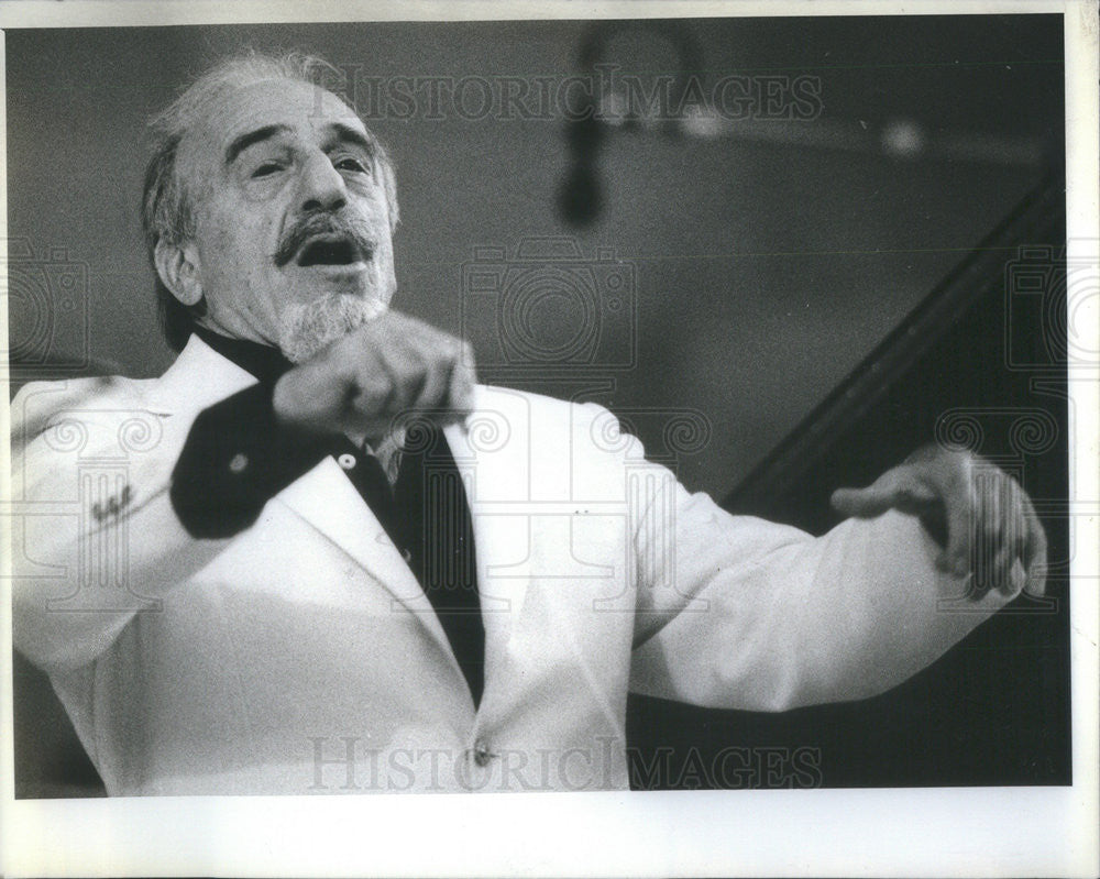 1982 Press Photo Mitchell William Mitch Miller Singer Conductor - Historic Images