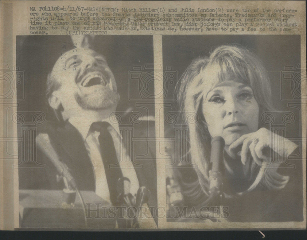 1967 Press Photo Mitchell William Mitch Miller Singer Conductor Julie Miller - Historic Images