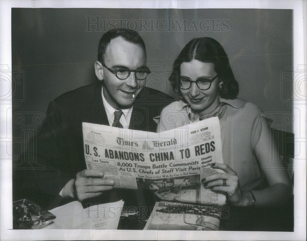 1949 Press Photo Ruth &amp; Peter Miller, Jr. Read Washington Times-Herald - Historic Images