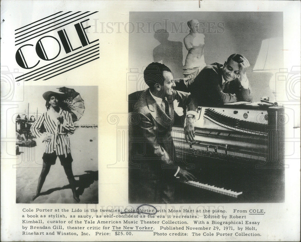 1971 Press Photo Cole Porter with Moss Hart at the Piano - Historic Images