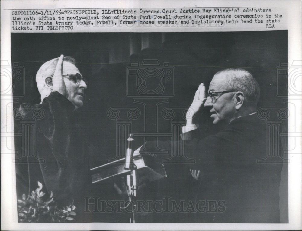 1965 Press Photo Paul Powell Illinois State Secretary - Historic Images