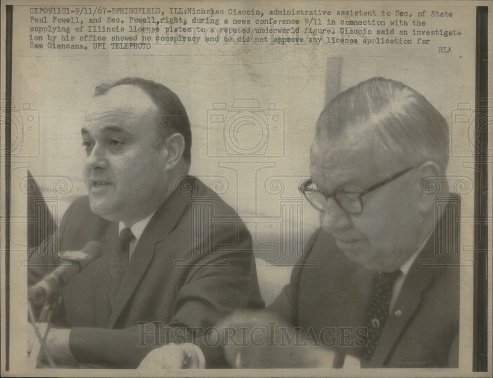 1967 Press Photo Nicholas Ciaccio, Secretary Powell - Historic Images