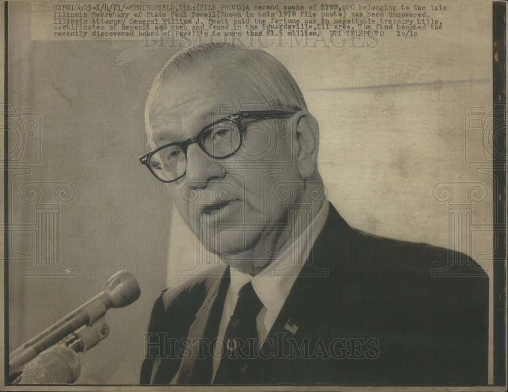 1971 Press Photo Paul Powell - Historic Images