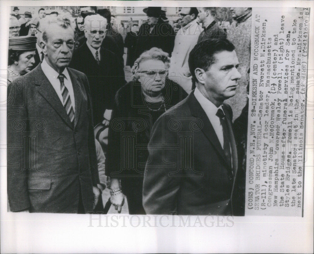 1961 Press Photo Sen Dirsen John McCormack   Funeral Sen Styles Bridges - Historic Images