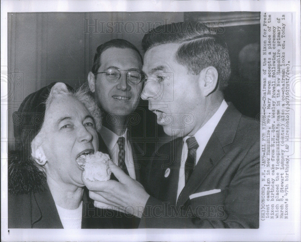 Press Photo Chairman of the Nixon for President Campaign in New Hampshire - Historic Images