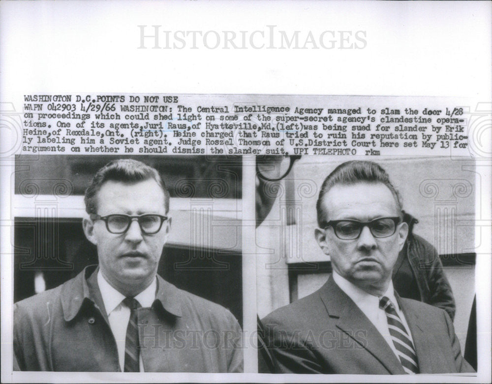 1966 Press Photo The Central Intelligence Agency Managed  Juri and Erick - Historic Images