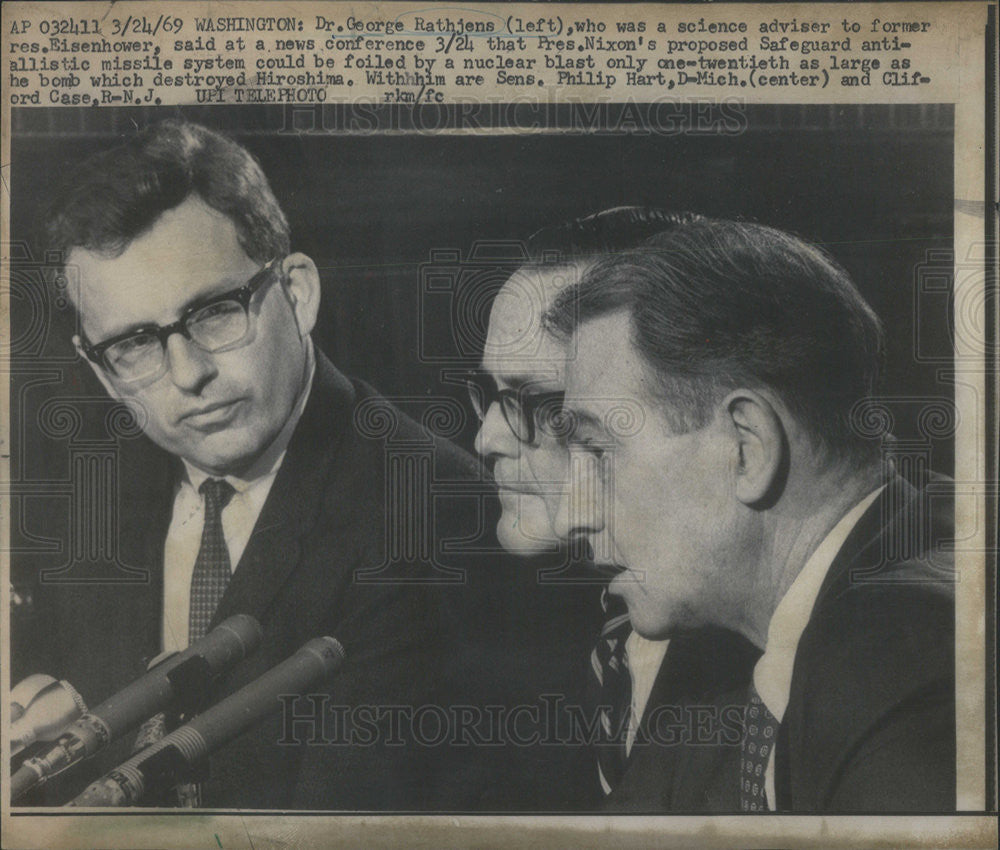 1969 Press Photo Dr. George Rathjens Science Advisor President Eisenho ...