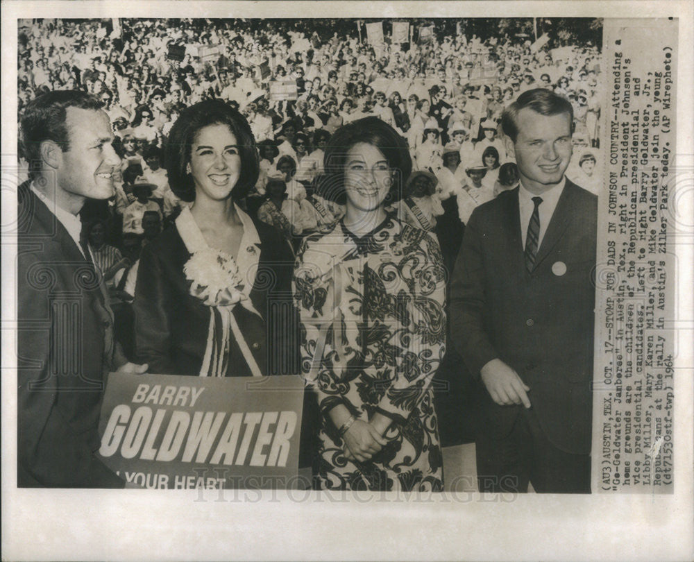 1964 Press Photo Barry Goldwater Republican Presidential Candidate Children - Historic Images