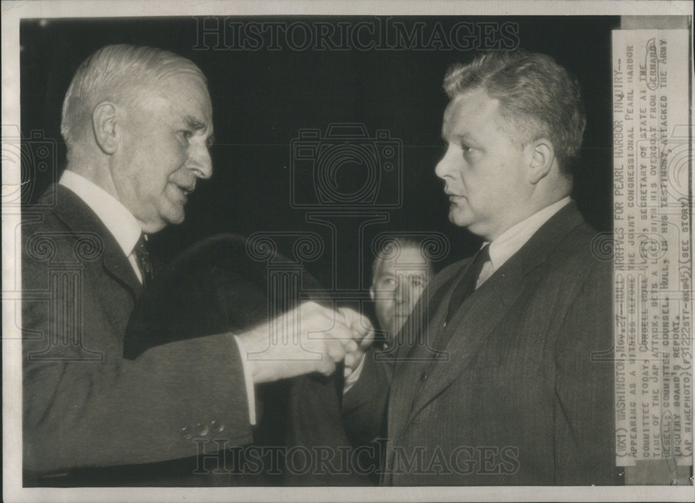 Press Photo Cordell Hull Secretary State Gerhard Besell - Historic Images