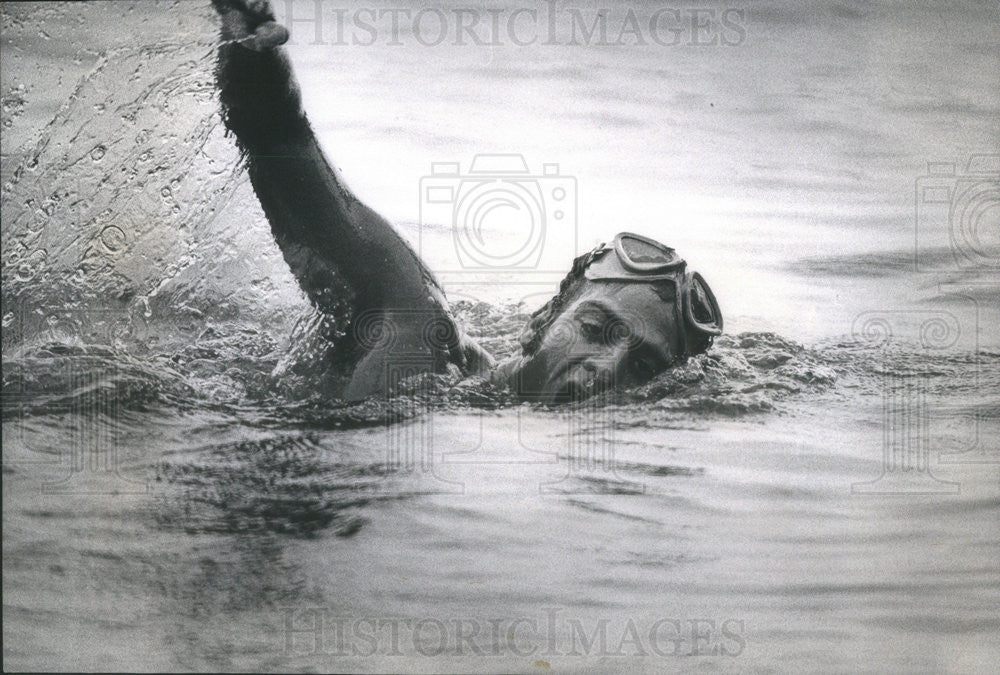 1973 Press Photo Marwan Ghazzani Egyptian Swimmer - Historic Images