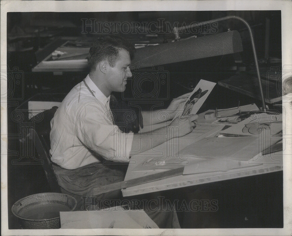 1945 Press Photo Sgt Jerome Gibbons Former Daily Staff Artist - Historic Images