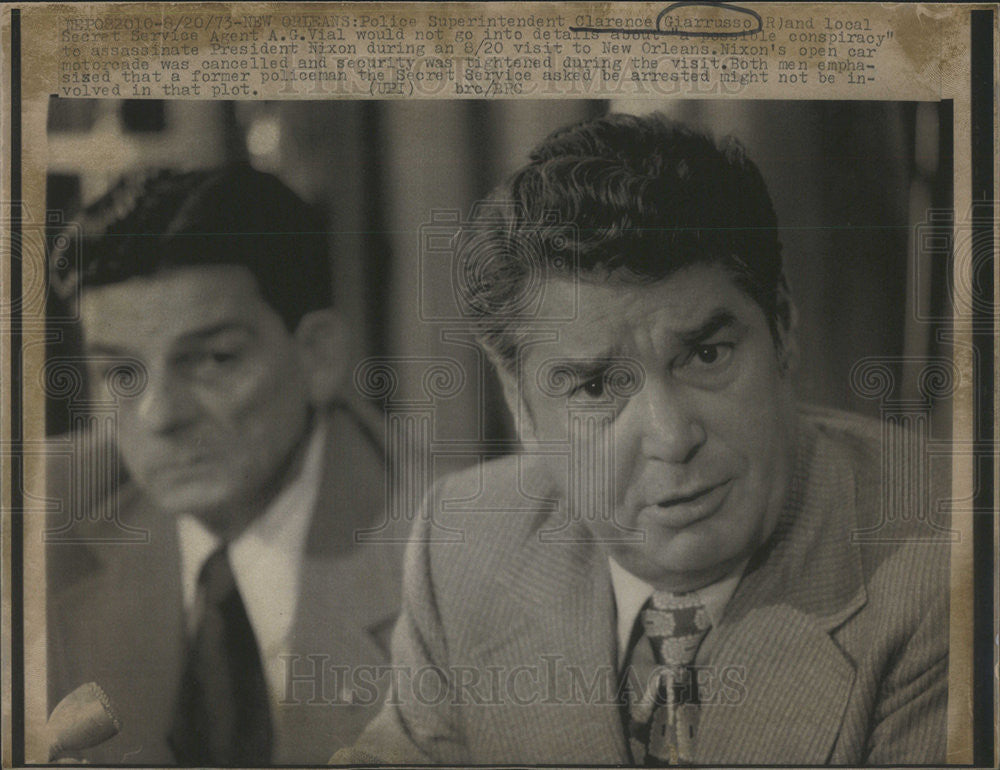 1973 Press Photo Clarence Giarrasso Police Superintendent New Orleans - Historic Images